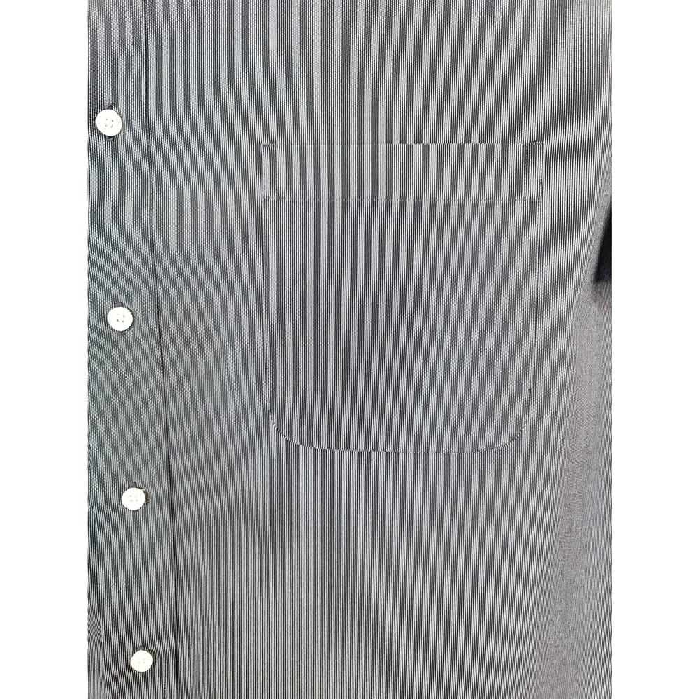Roundtree & Yorke Gold Label Non-Iron NavyBlue PinStripe Short Sleeve Shirt 3XLT - Picture 5 of 9